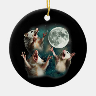 Drie Possum Maan 3Buidelrat Grappig Vreemd Vervloe Keramisch Ornament