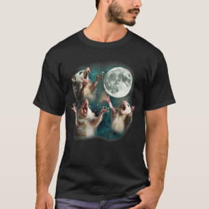 Drie Possum Moon   3 Opossum Rare Vervloekte Meme T-shirt