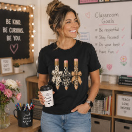 Drie Potloden Coquette Strik Luipaard Strepen Stip T-shirt