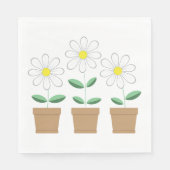 Drie Potted Daisies Servet (Voorkant)