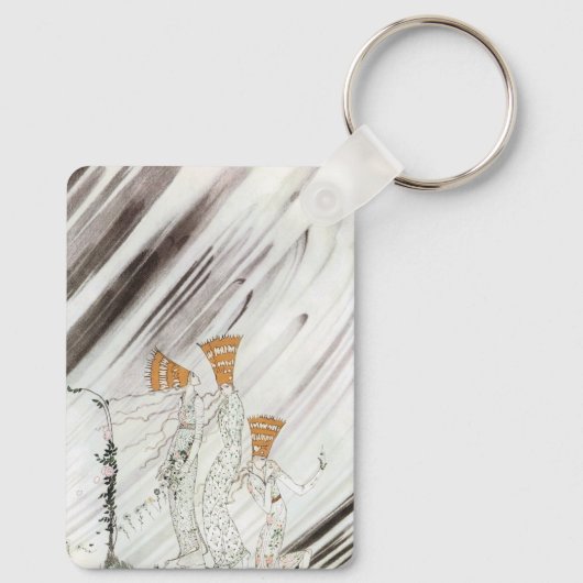 Drie prinsessen op de Blauwe Berg van Kay Nielsen Sleutelhanger (Achterkant)