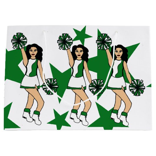 Drie Proost Aangepaste Gift Bag Groen #2 Groot Cadeauzakje (Voorkant)