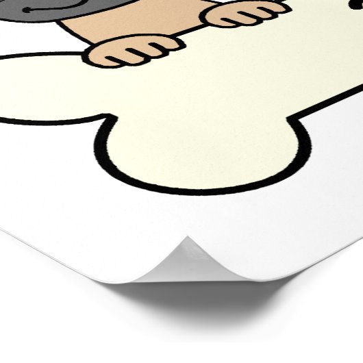 Drie pugs poster (Hoek)