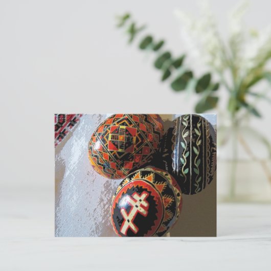 Drie Pysanky Briefkaart (Staand voorkant)