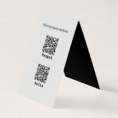 drie QR-code Twee, ingevuld Visitekaartjes (Achterkant)