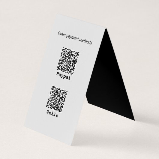 drie QR-code Twee, ingevuld Visitekaartjes (Achterkant)
