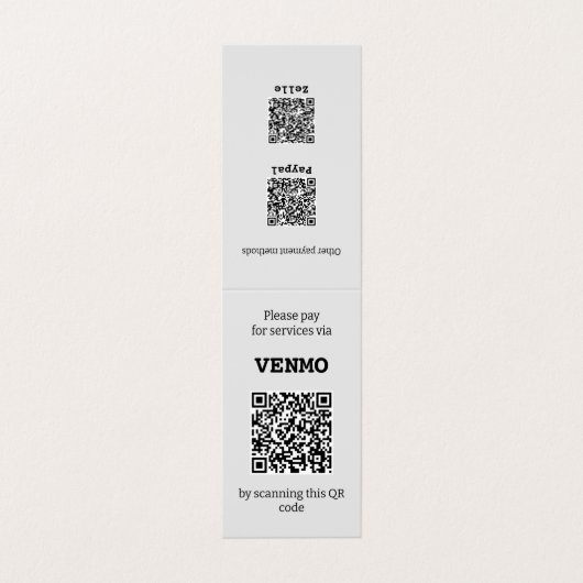 drie QR-code Twee, ingevuld Visitekaartjes (Buitenkant ongevouwen)
