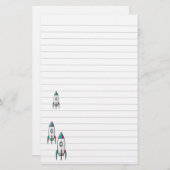 Drie raketschepen en lijnen briefpapier (Voorkant / Achterkant)