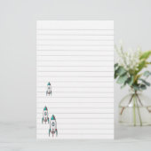 Drie raketschepen en lijnen briefpapier (Staand voorkant)