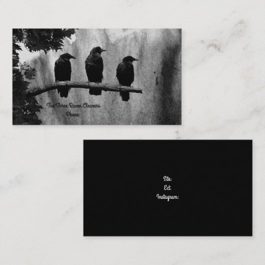 Drie Ravens Visitekaartje (Voorkant / Achterkant)