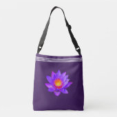 Drie regels en Aangepast Violet Lotus Flower op Pa Crossbody Tas (Achterkant)
