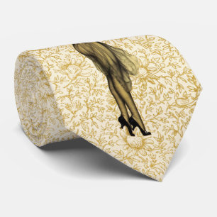 Drie  Retromeisjes met Art Nouveau Floral Stropdas