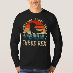 Drie Rex 3rd Birthday Dinosaur 3 jaar oud T-shirt