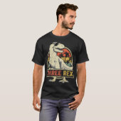 Drie Rex 3rd Birthday Dinosaur 3 jaar oud T-shirt (Voorkant volledig)