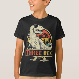 Drie Rex 3rd Birthday Dinosaur 3 jaar oud T-shirt