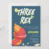 DRIE REX Dino Kids Verjaardag Kaart (Voorkant)