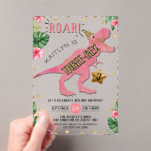 Drie-Rex Dinosaur 3rd Birthday Acryl Uitnodigingen (Insitu (Draagbaar))