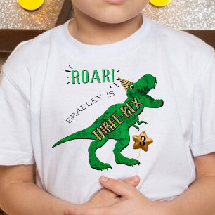 Drie-Rex Dinosaur 3rd Birthday Kinder Shirts