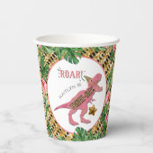 Drie-Rex Dinosaur 3rd Birthday Papieren Bekers (Achterkant)