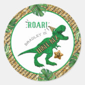 Drie-Rex Dinosaur 3rd Birthday Ronde Sticker (Voorkant)