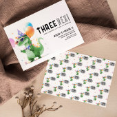 Drie Rex Dinosaur Birthday Kaart