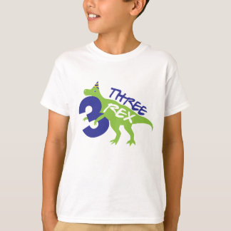 Drie Rex Dinosaur Birthday T-shirt