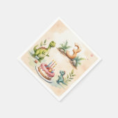 Drie-Rex Dinosaurus 3e Verjaardag Papier Servet (Hoek)
