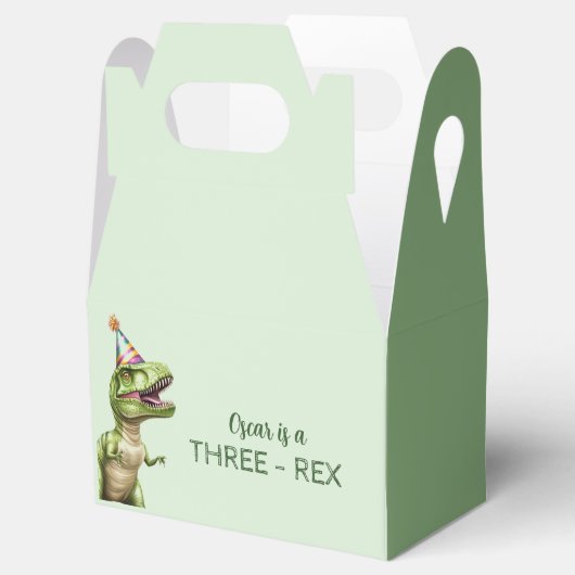 Drie-Rex Dinosaurus Verjaardagsfeest | Green Bedankdoosjes (Geopend)