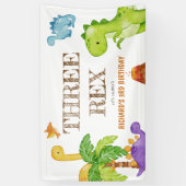 Drie Rex Kinder Dinosaurus 3e Verjaardagsfeest Spandoek (Verticaal)
