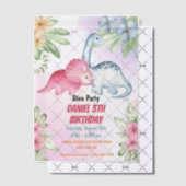 Drie Rex Kinder Dinosaurus 3e Verjaardagsfeest Vellum Uitnodigingen (Offset (Uitnodiging))