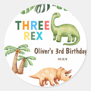 Drie Rex kinderen verjaardagsfeestje Ronde Sticker