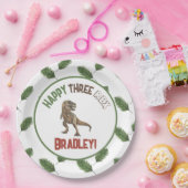 Drie Rex Verjaardag Waterverf Papieren Bordje (Feest)