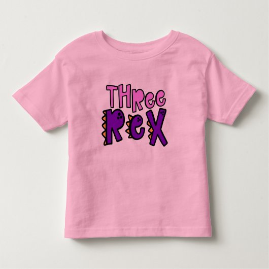 Drie Rex Verjaardagsmeisje Peuter T-shirt (Voorkant)