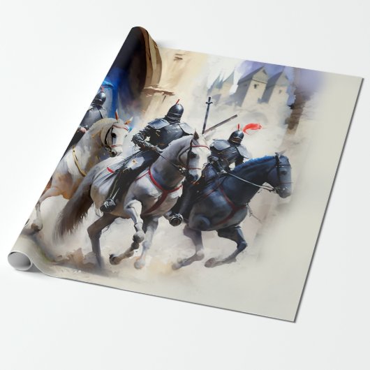Drie Ridders Berijden - De Queeste Cadeaupapier (Uitgerold)