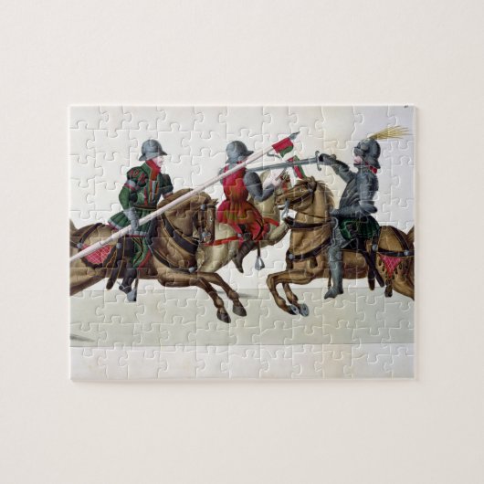 Drie ridders op een toernooi, bord uit 'A Histo' Legpuzzel (Horizontaal)