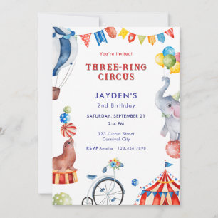 Drie Ring Circus 2e Verjaardags Kermis Dier Kaart