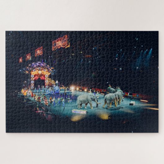 Drie Ring Circus Olifanten Arena Legpuzzel (Horizontaal)