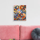 Drie ringcircus-Abstracte kunst met de hand geschi Canvas Afdruk (Insitu (Woonkamer))