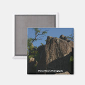 Drie rivieren Petroglyphs Magneet (Voorkant / Achterkant)