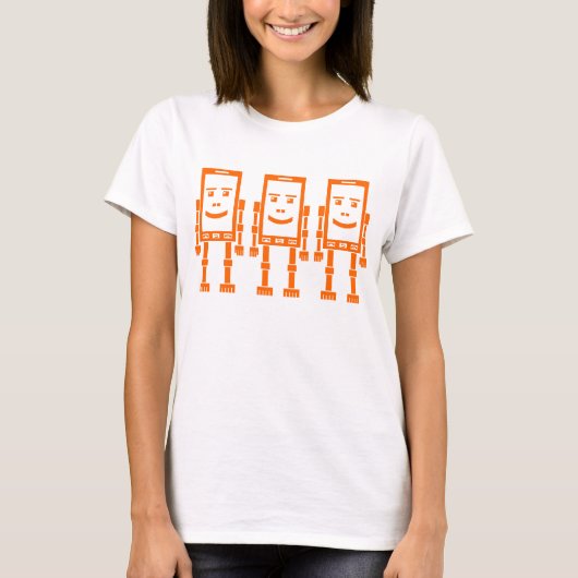 Drie Robo Telefoons - Sinaasappel T-shirt (Voorkant)