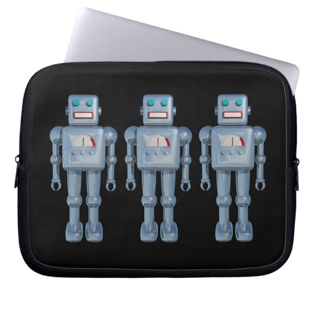 Drie robots laptop sleeve (Voorkant)