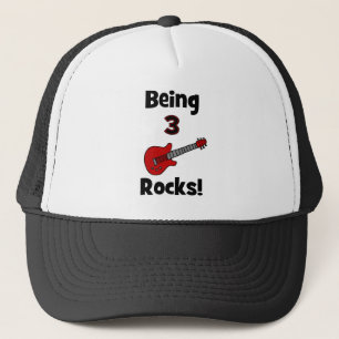 Drie Rocks. Met Guitar Rockstar Rocker Trucker Pet