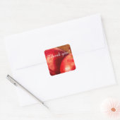 Drie rode appels vierkante sticker (Envelop)