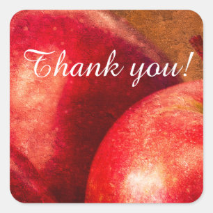 Drie rode appels vierkante sticker