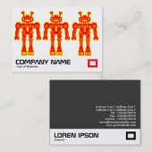 Drie rode en gele robots visitekaartje (Voorkant / Achterkant)