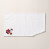 Drie rode en zwarte ladybug met sterren bad handdoek (Handdoek)