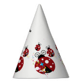Drie rode en zwarte ladybug met sterren feesthoedjes (Rechts)