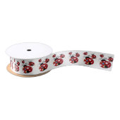 Drie rode en zwarte ladybug met sterren lint (Spoel)