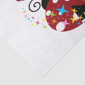 Drie rode en zwarte ladybug met sterren tissuepapier (Detail)