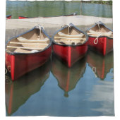 Drie rode kano's rustieke douchegordijn (Voorkant)